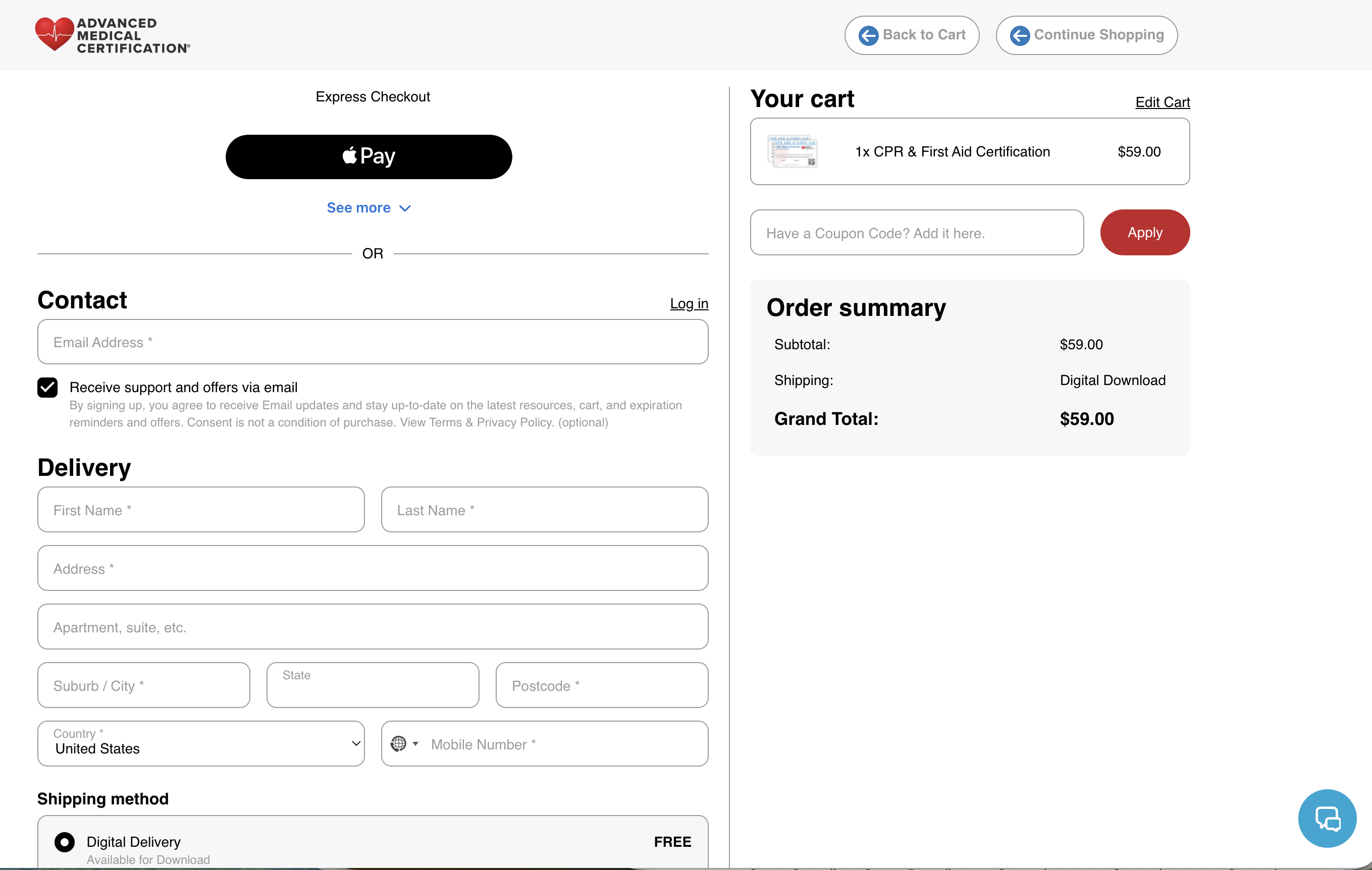 Save a Life checkout experience powered by Core dna