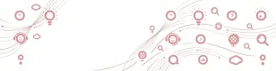 Abstract pattern with digital communication icons on white background.