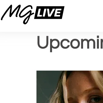 MG Live logo with partial image of upcoming event