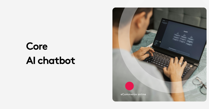 Man using AI chatbot on laptop for eCommerce