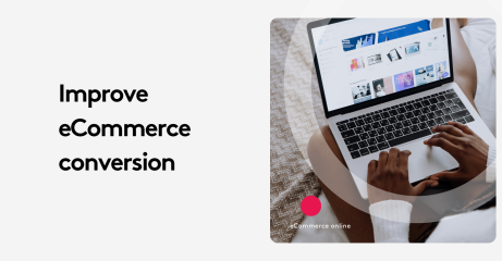 Person using laptop to improve eCommerce conversion on a website.