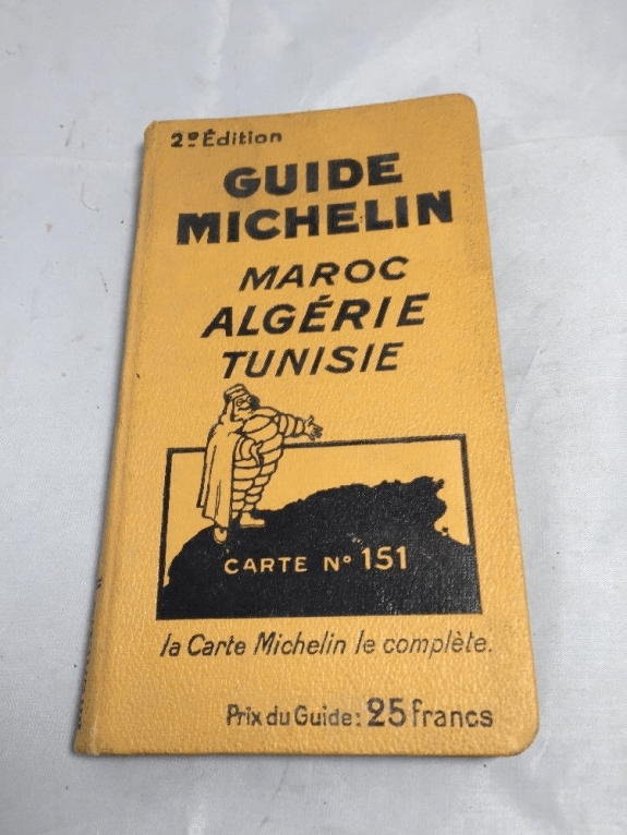 Vintage Michelin Guide cover for Morocco, Algeria, Tunisia, 1950s edition.