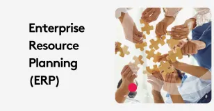 Team collaborating with puzzle pieces representing ERP integration