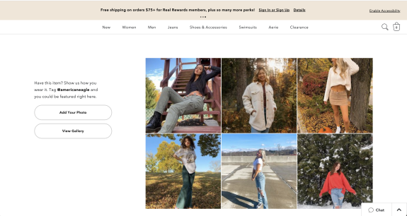 Fashion gallery featuring American Eagle outfits for fall and winter.