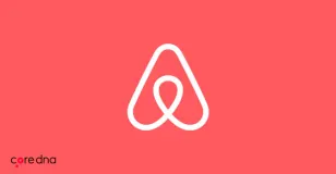 Airbnb logo on red background