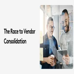 Two businessmen discussing vendor consolidation in an office setting.