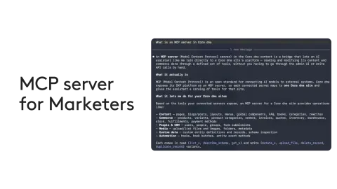 MCP server guide for marketers with detailed text on Core dna platform features.