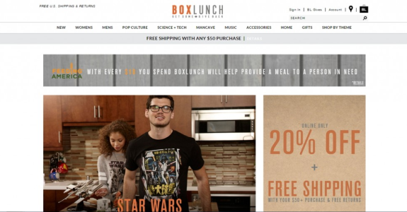 BoxLunch Star Wars promotion with two people in a kitchen setting.