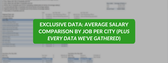 Exclusive data on average salary comparison by job per city with gathered information.