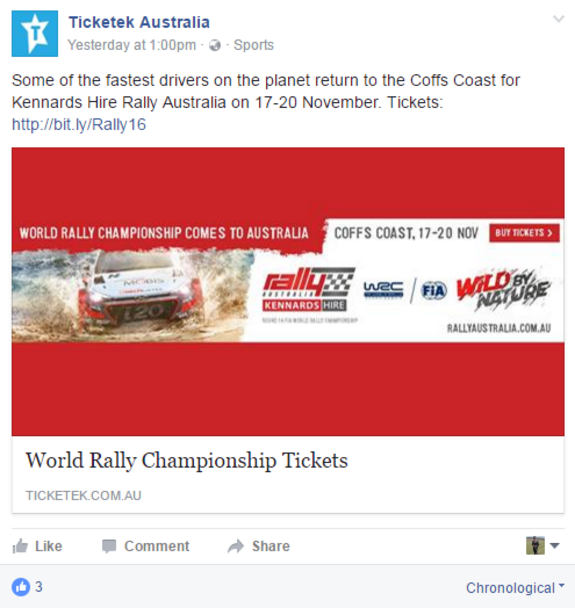 World Rally Championship tickets promotion for Coffs Coast event November 17-20.