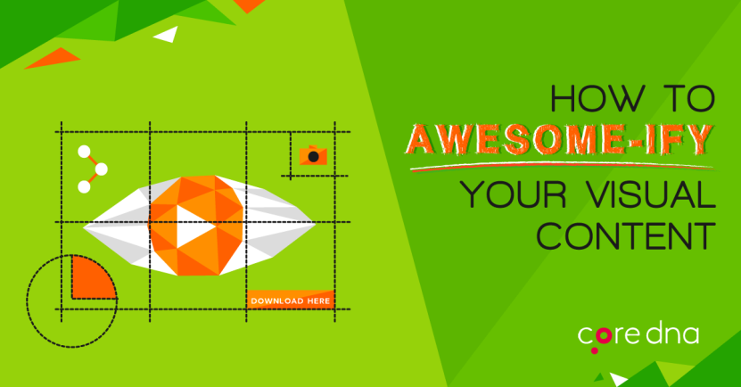 Illustration on how to enhance visual content with orange and green design elements.