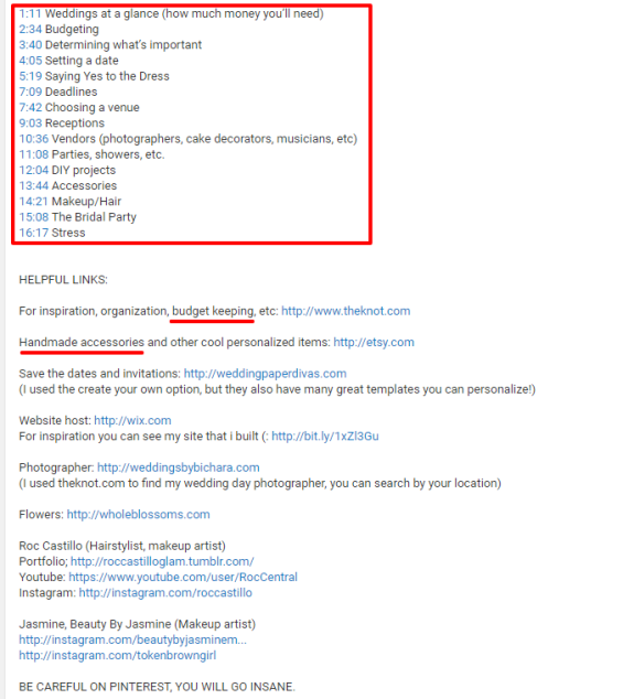 Wedding planning timeline with helpful links for budgeting, venues, and more.