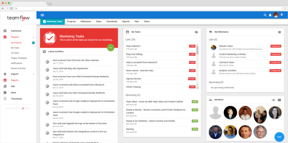 Project management dashboard displaying tasks and milestones overview.