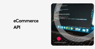 eCommerce API displayed on MacBook Pro screen with coding interface