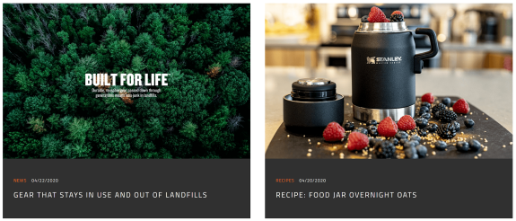 Forest with built for life text and Stanley food jar with berries and oats