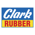 Clark Rubber logo in blue, yellow, and red colors.