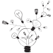 Creative illustration of interconnected lightbulbs symbolizing idea generation.