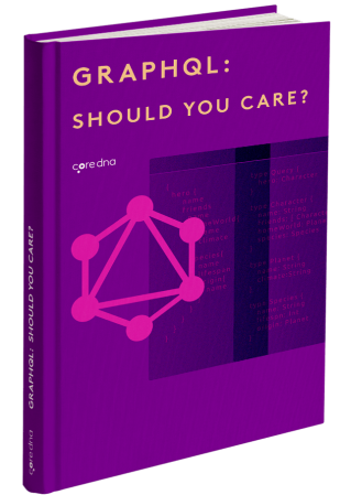 Purple book cover titled 'GraphQL: Should You Care?' with network graphic.