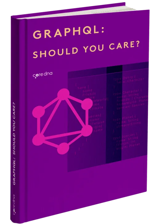 Purple book cover titled 'GraphQL: Should You Care?' with network graphic.