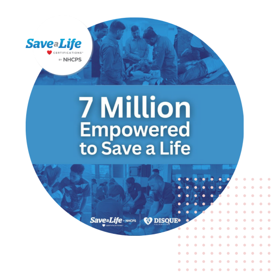 Save a Life campaign logo with text '7 Million Empowered to Save a Life'.