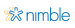 Nimble logo with blue text and orange accents