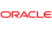 Oracle logo in red on a black background