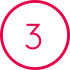 Red number three inside a circular icon